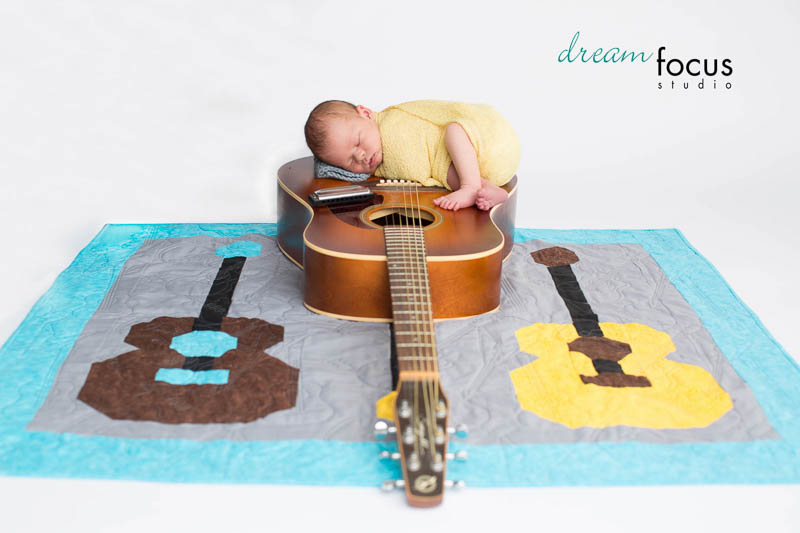 best dallas newborn photographer guitar