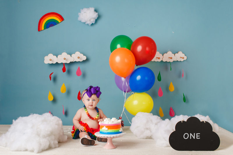 rainbow cake smash dallas child photographer