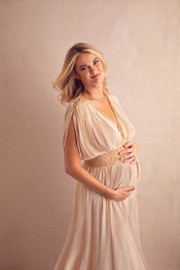 dallas maternity photographer studio vintage dress