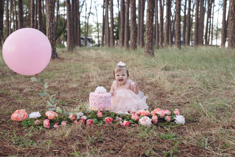 Baby Girl Pink Forest Cake Smash & Family