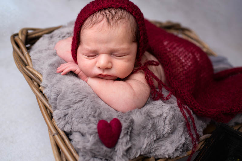 best dallas newborn photographer red heart
